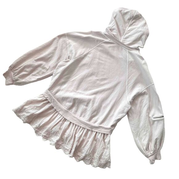 Free People Sweet Streets Hoodie Large L Oversized Long Sleeve Pink Beige - Picture 6 of 14